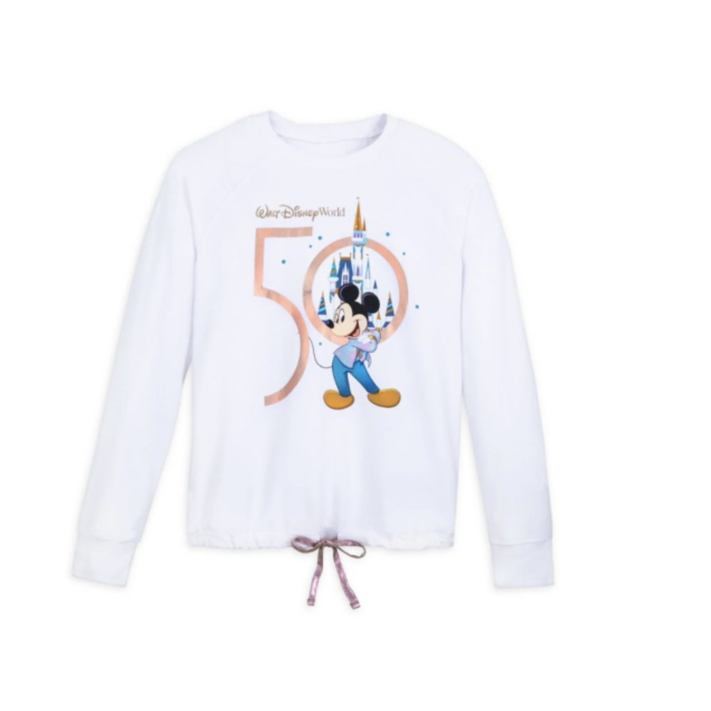 Womens Walt Disney World 50th Anniversary Long Sleeve Pullover Drawstring Small